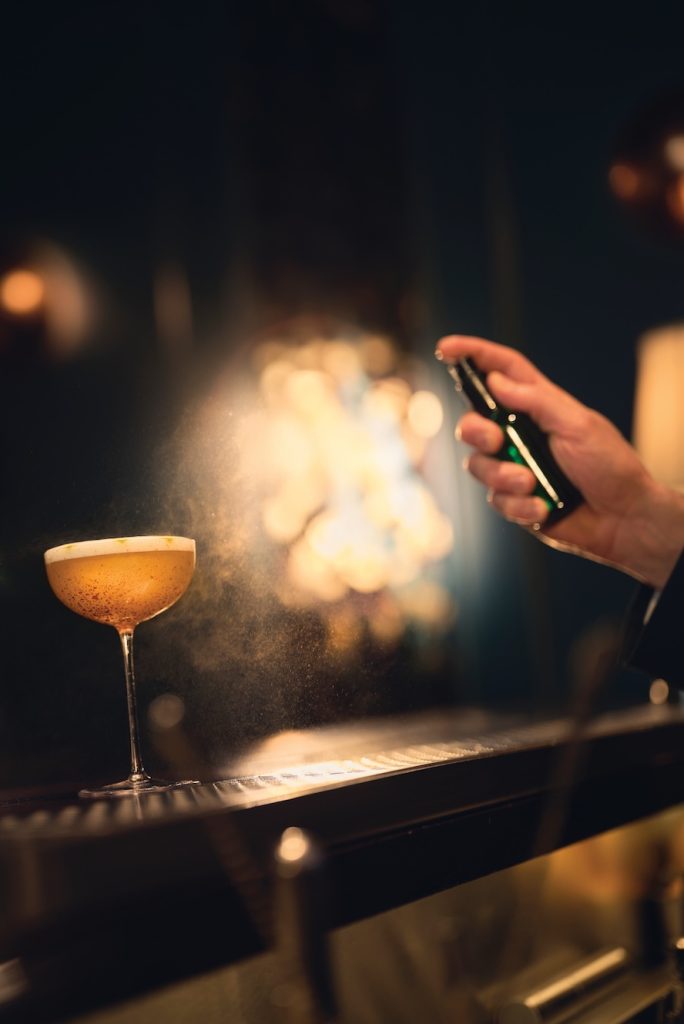 a cocktail being prepared