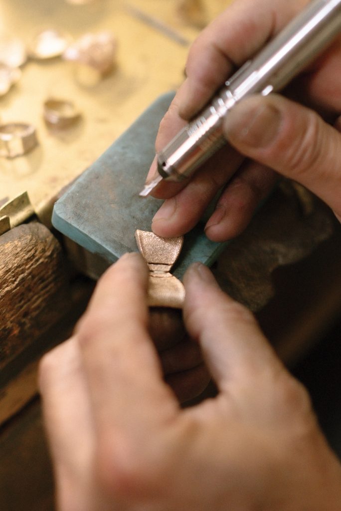 artisan working on bespoke jewellery