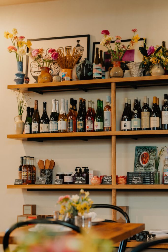 Shelf of wine and spirits