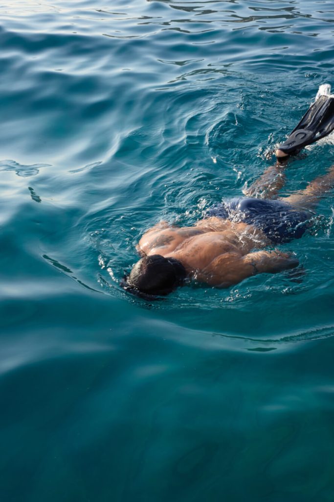 A man snorkeling in Mexico