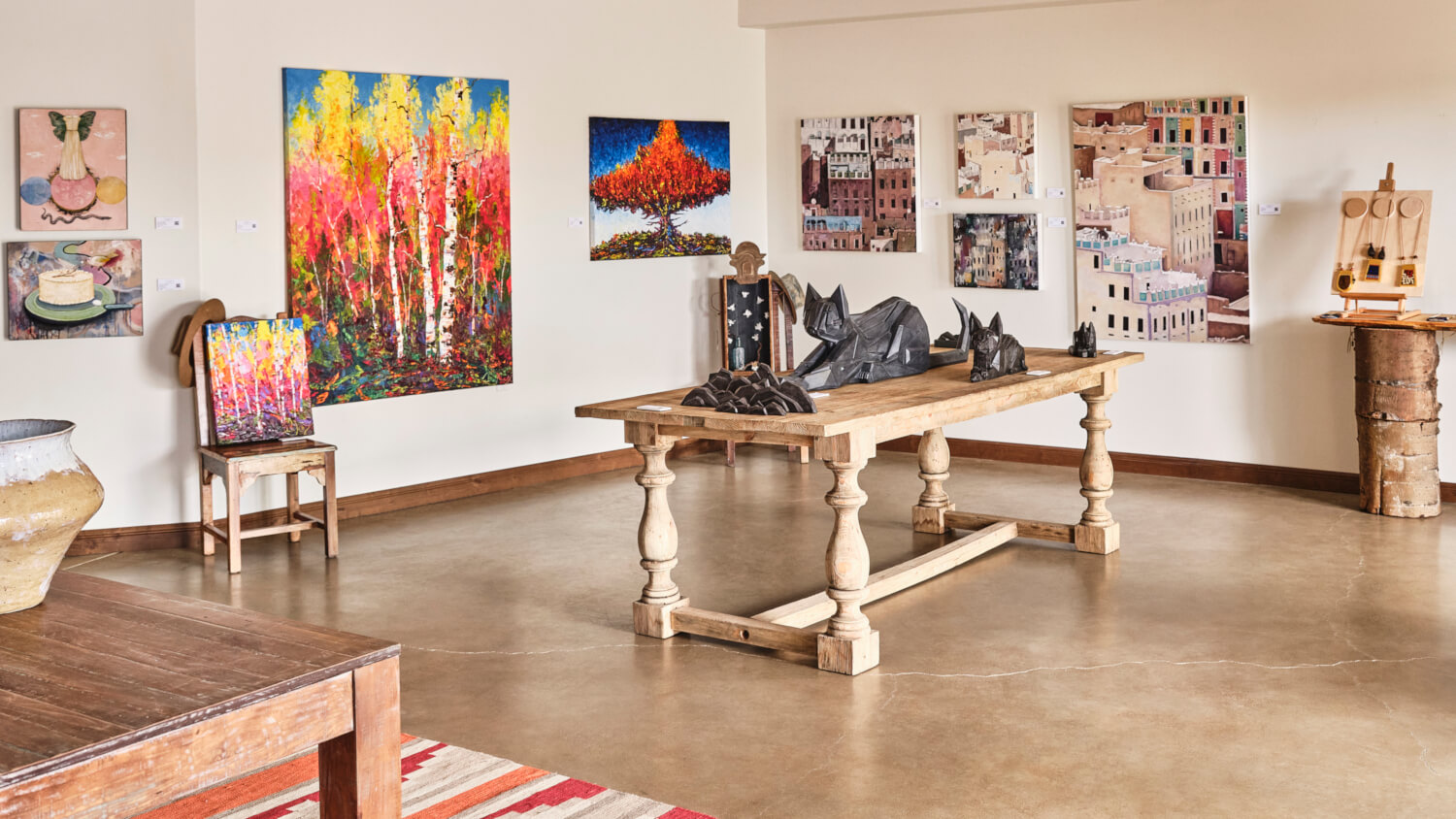 The intimate Horseshoe Gallery at Bishop's Lodge hotel in Santa Fe, NM