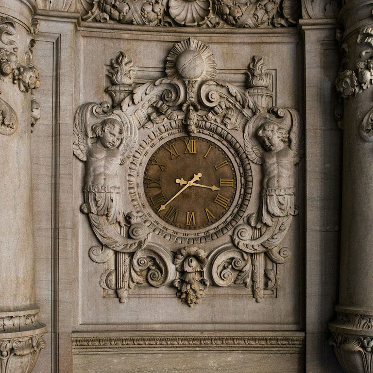 Clock at the Hearst Hotel